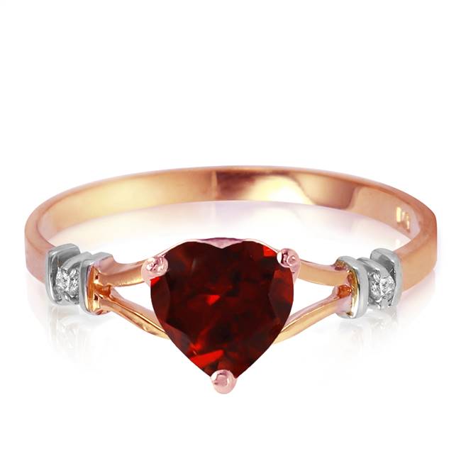 Gold Ring Natural Diamond Garnet