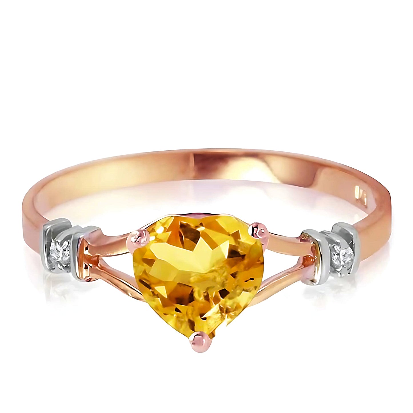 Gold Ring Diamond Citrine