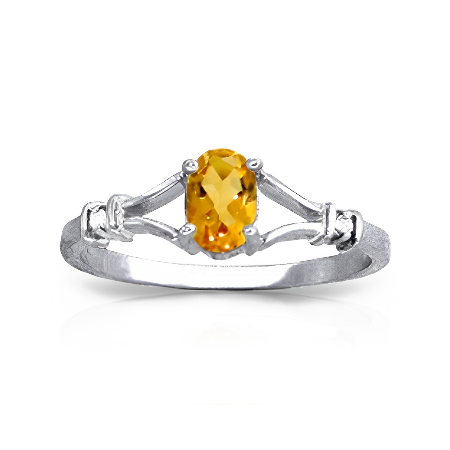 Gold Ring Natural Diamond Citrine