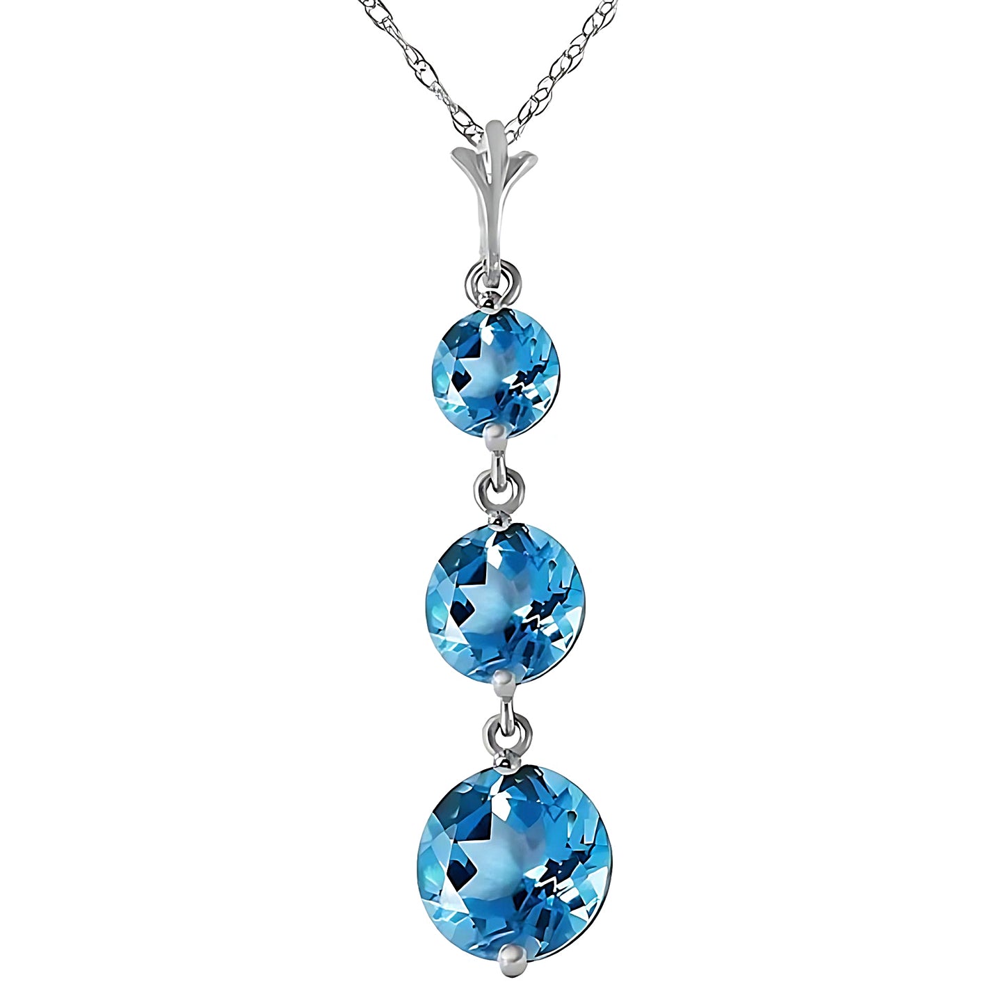 Gold Necklace Blue Topaz