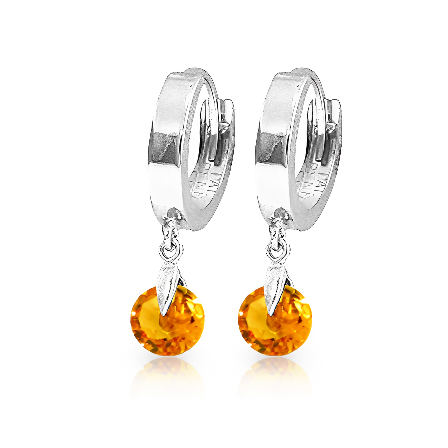 Hoop Earrings Natural Citrine