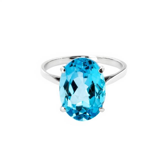 Gold Ring Oval Blue Topaz
