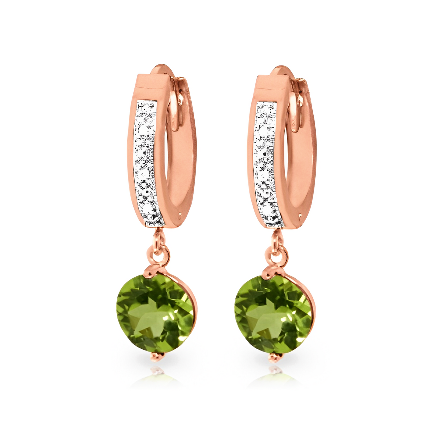 Hoop Earrings Diamond Peridot