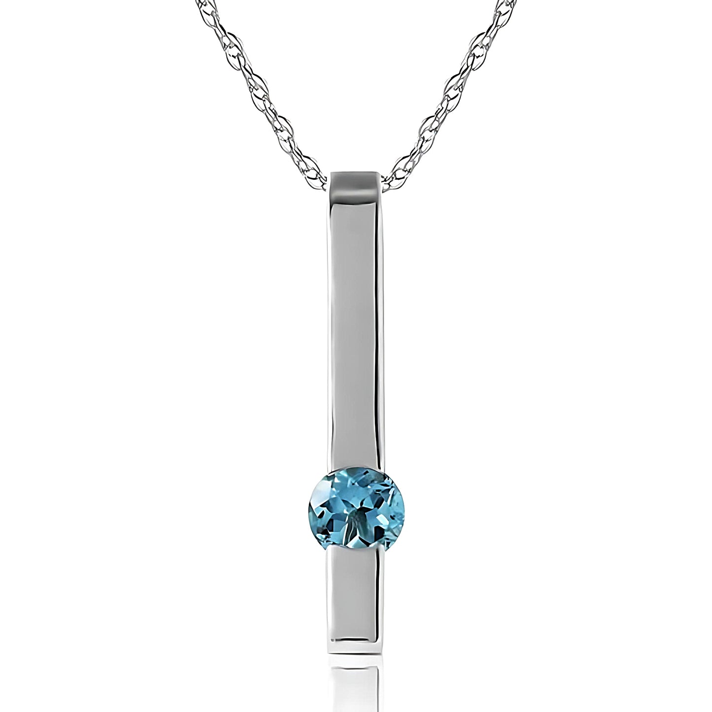 Gold Necklace Blue Topaz
