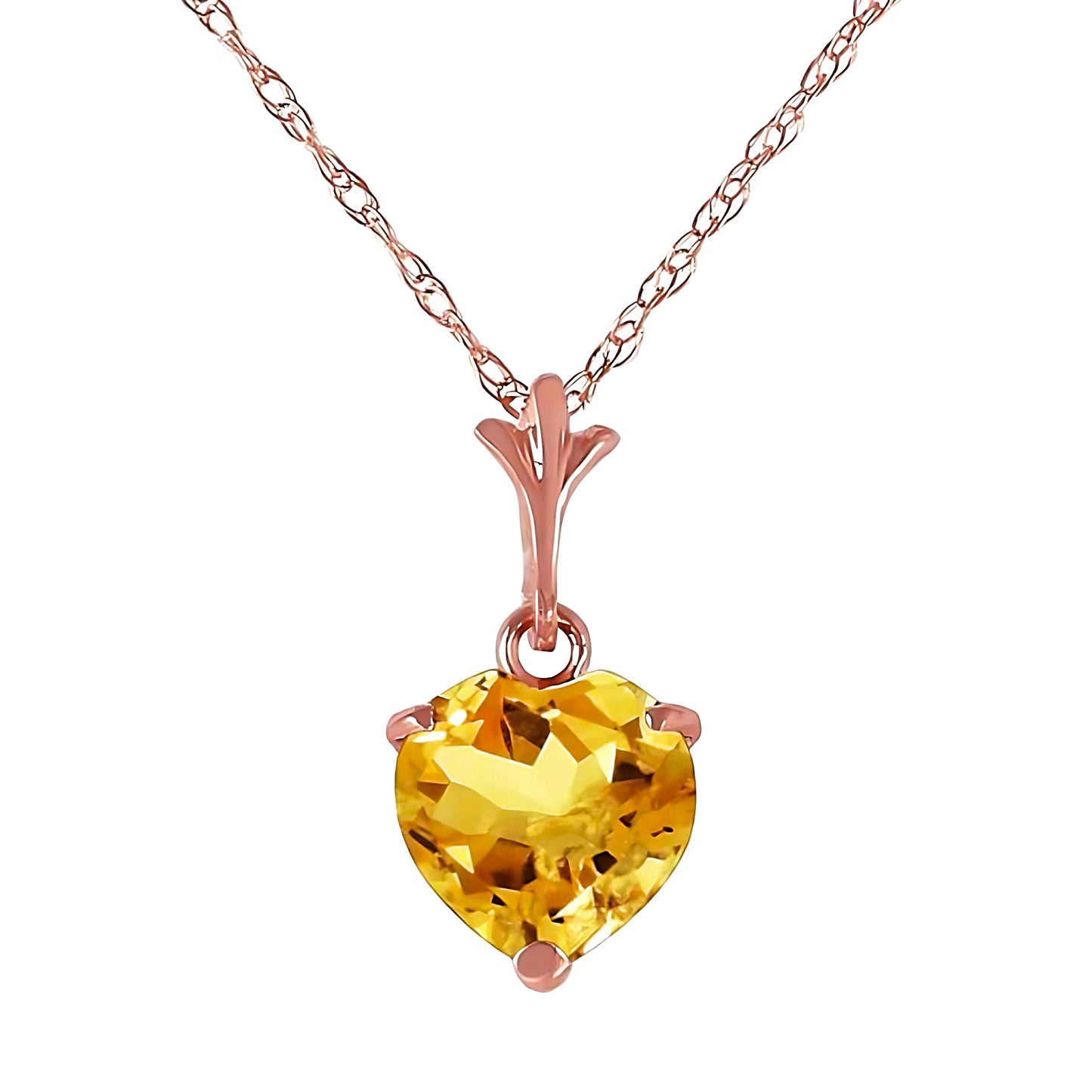 Gold Necklace Citrine