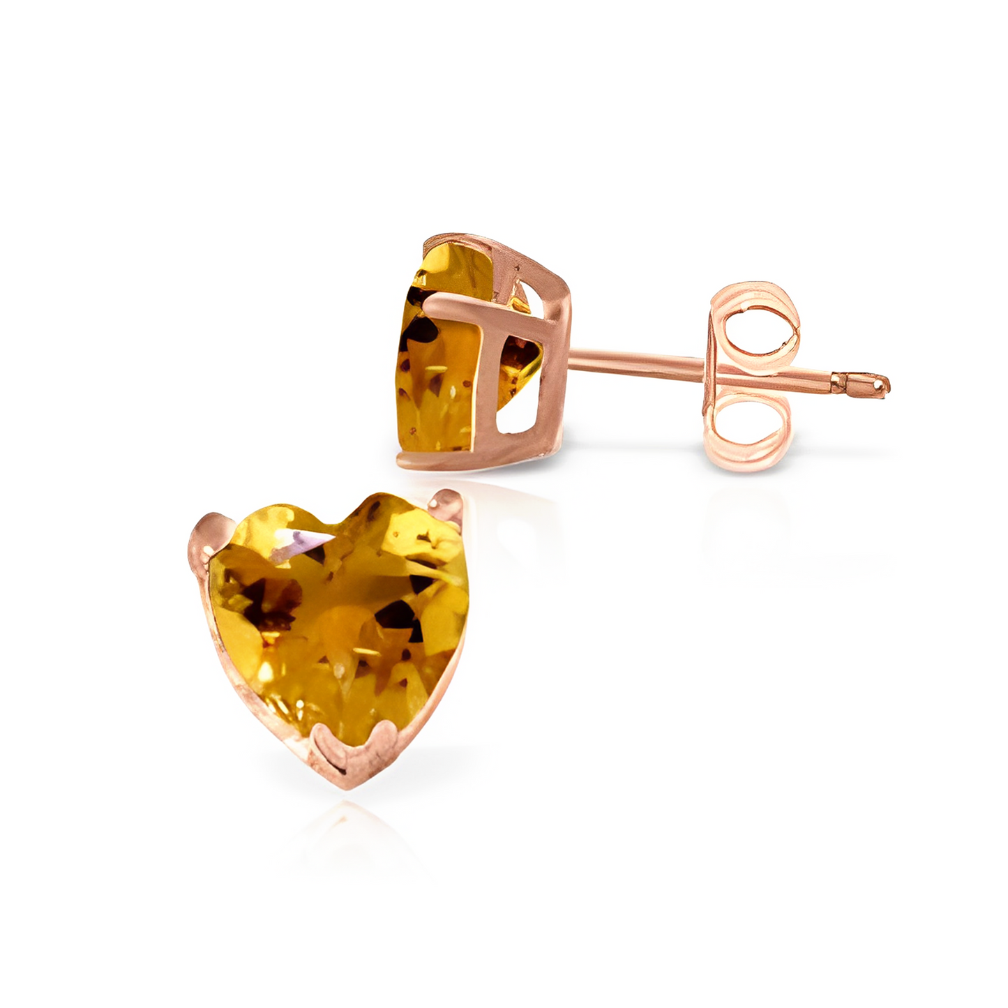 3.25 Carat 14K Stud Earrings Citrines