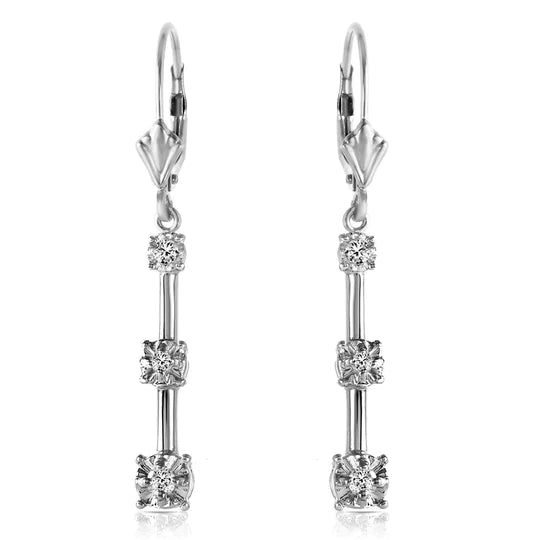Gold Leverback Diamond Earrings
