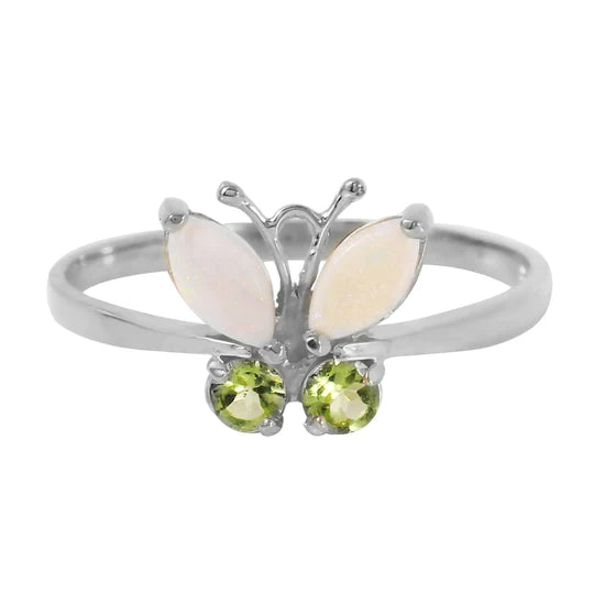 Gold Butterfly Ring Opal
