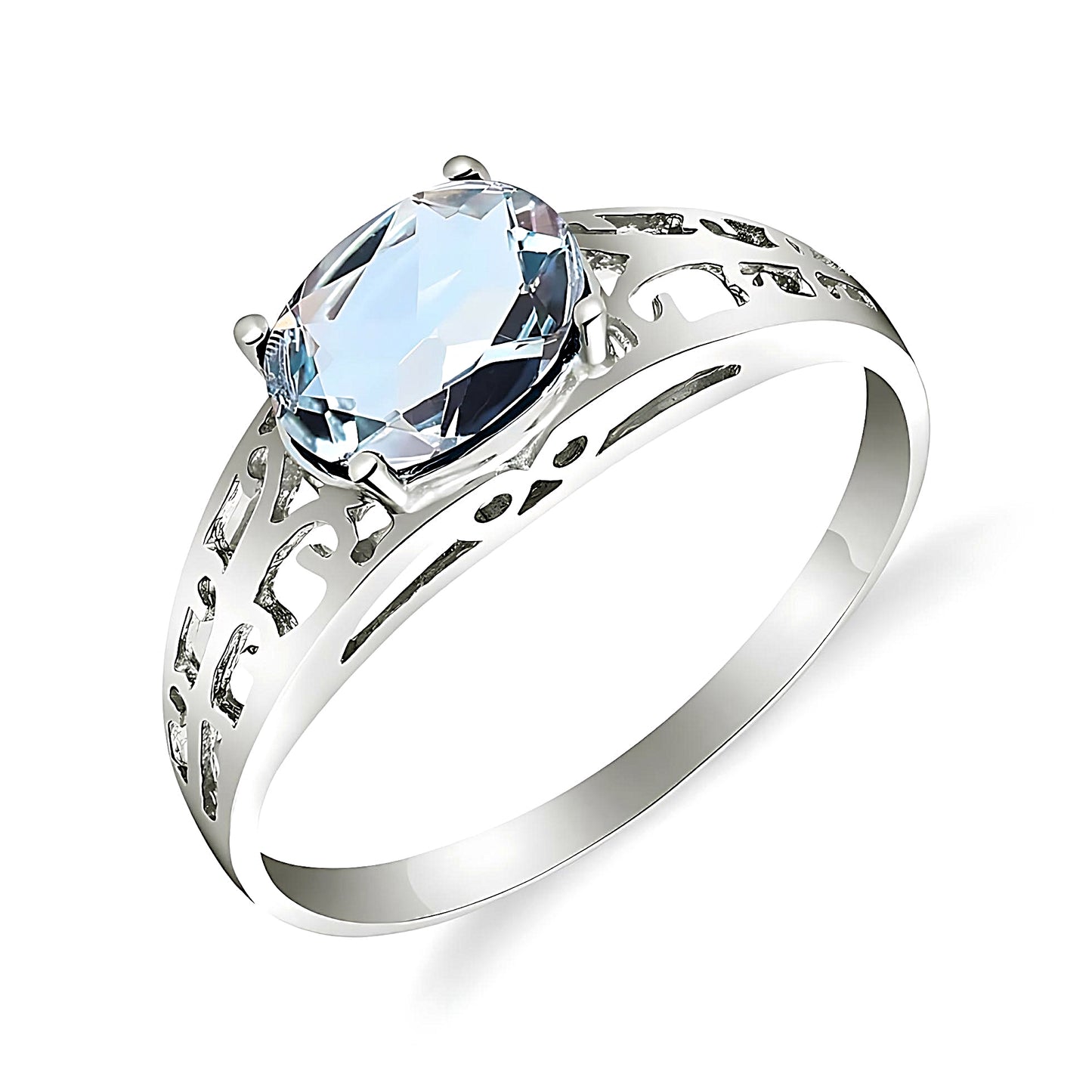 Filigree Ring Natural Aquamarine