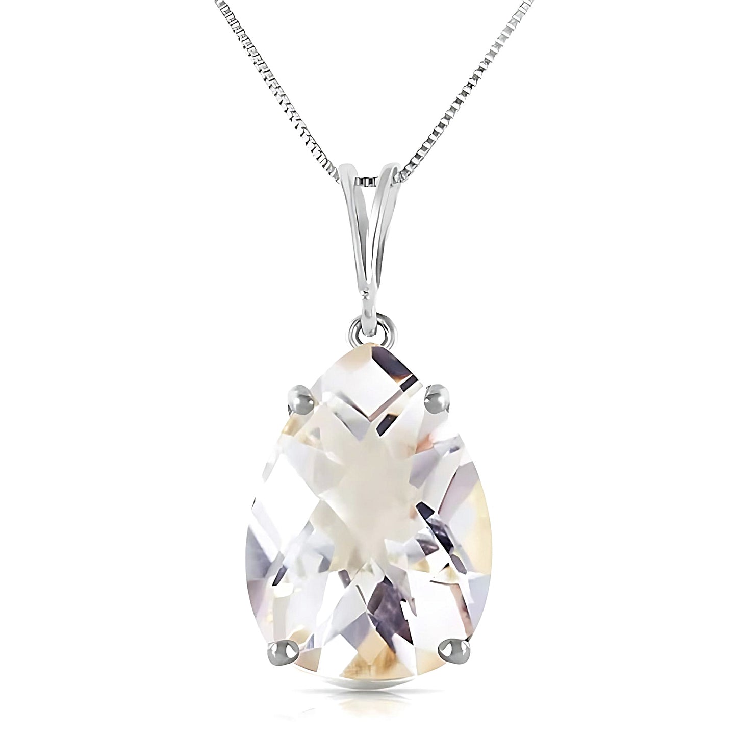Gold Necklace White Topaz