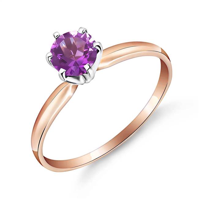 Solitaire Ring Natural Purple Amethyst