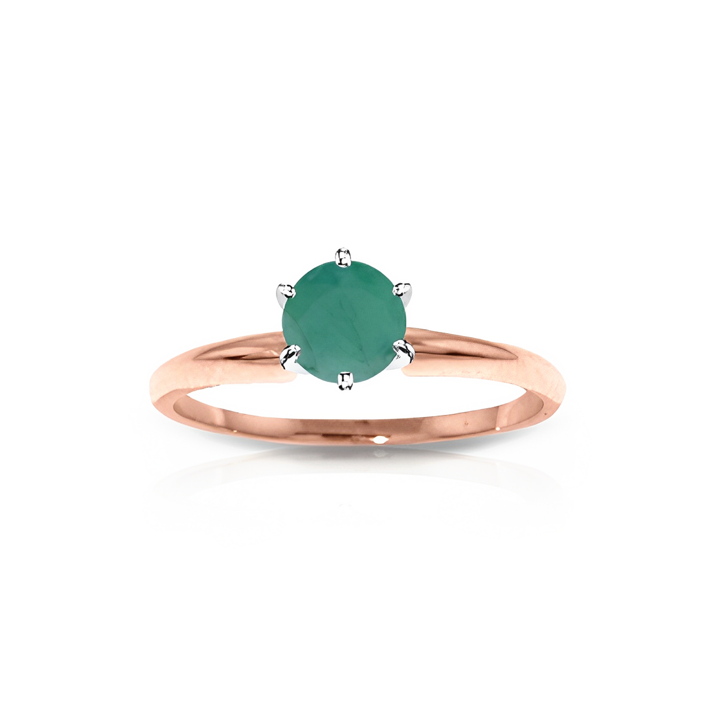 Gold Solitaire Ring Natural Emerald