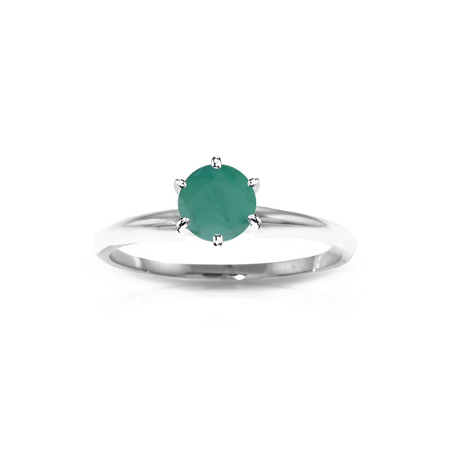 Gold Solitaire Ring Natural Emerald