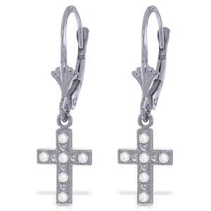 Gold Cross Earrings Diamonds