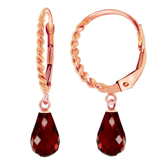 Leverback Earrings Briolette Garnet