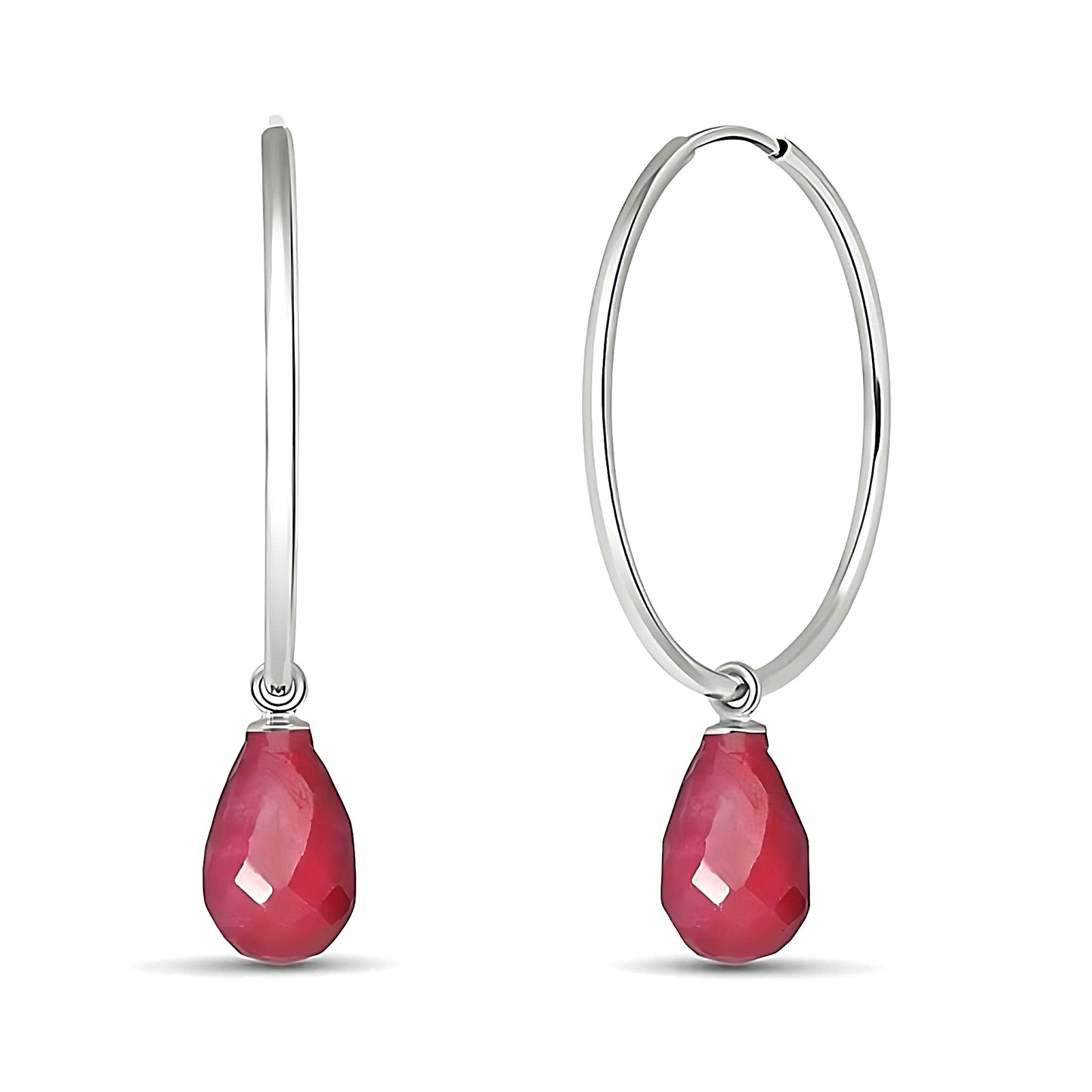 6.6 CTW 14K Solid Gold Margherita Ruby Earrings