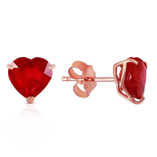 Gold Stud Earrings Hearringst Rubies