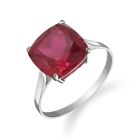 Gold Ring Cushion Shape Ruby