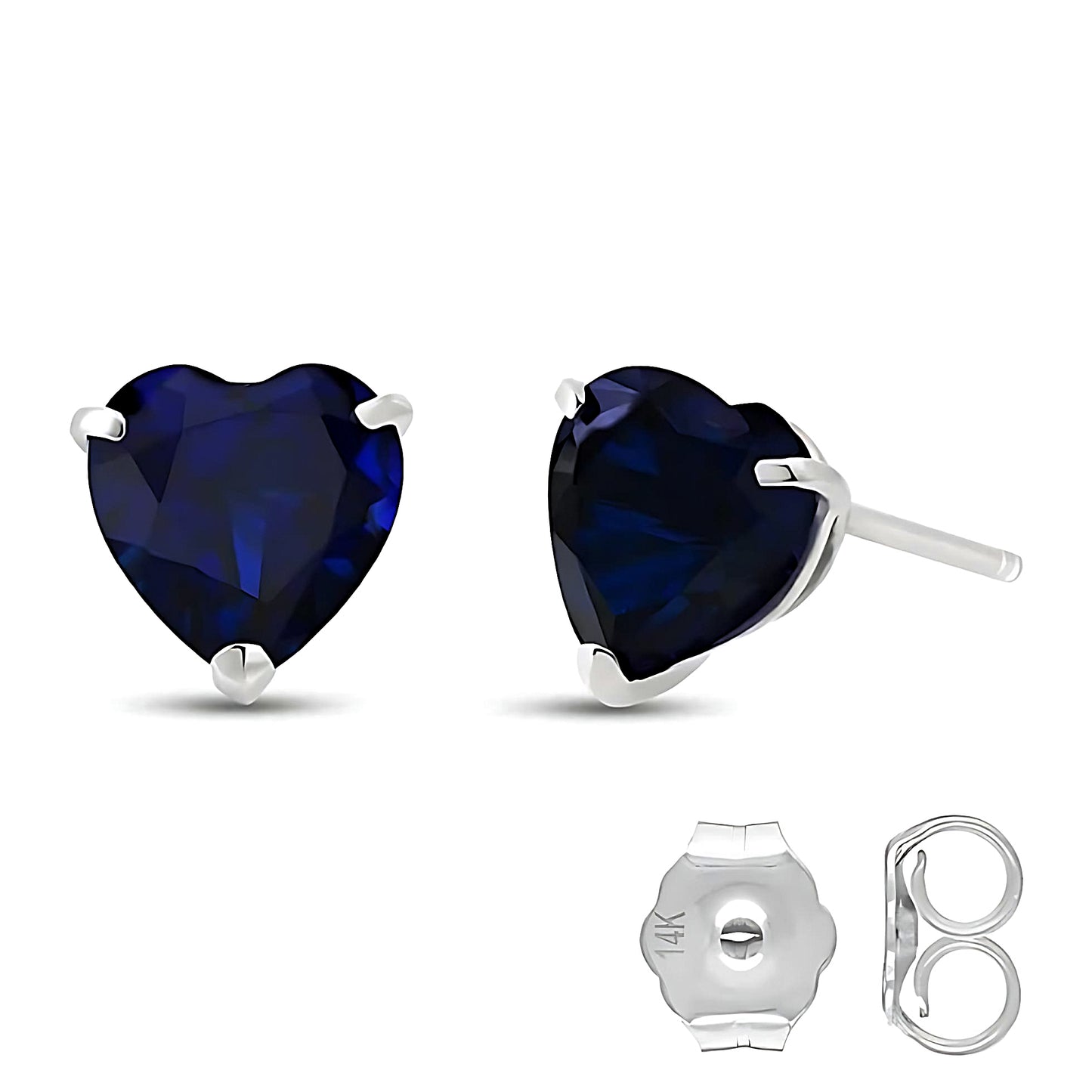 Gold Stud Earrings Hearringst Sapphires