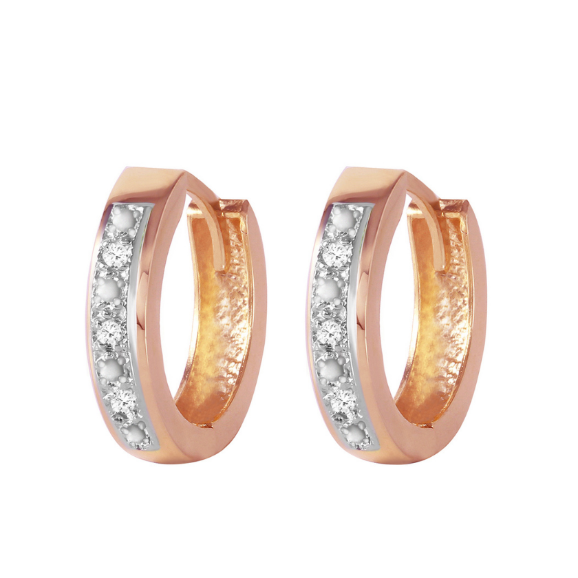 Hoop Huggie Earrings Diamonds