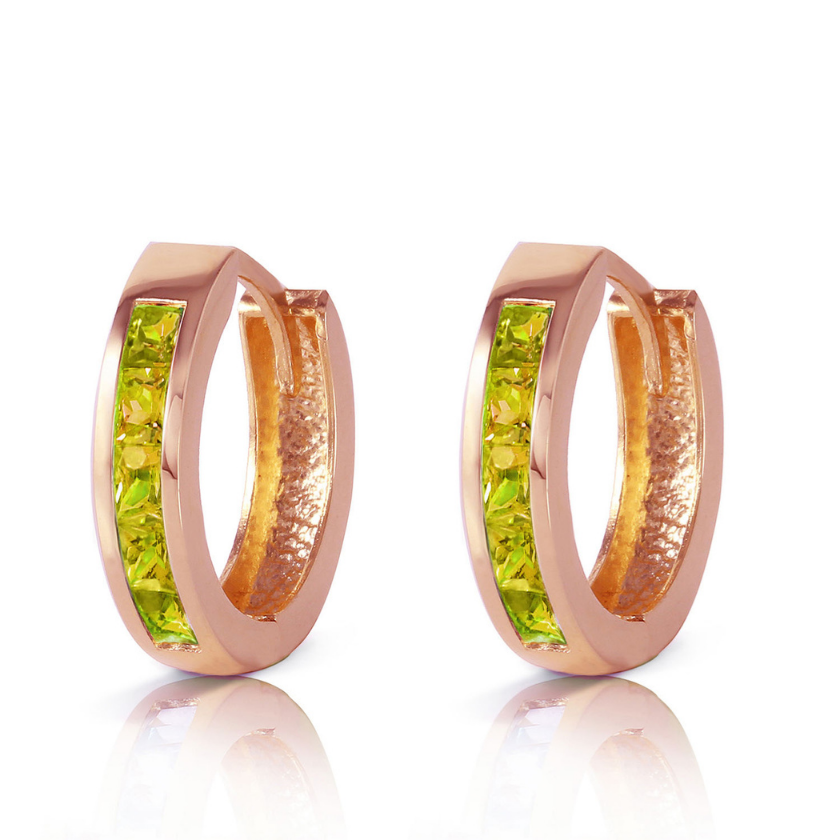 Hoop Huggie Earrings Peridot