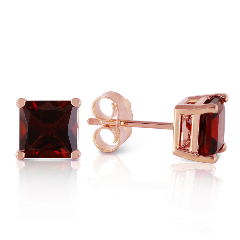 Stud Earrings Garnets