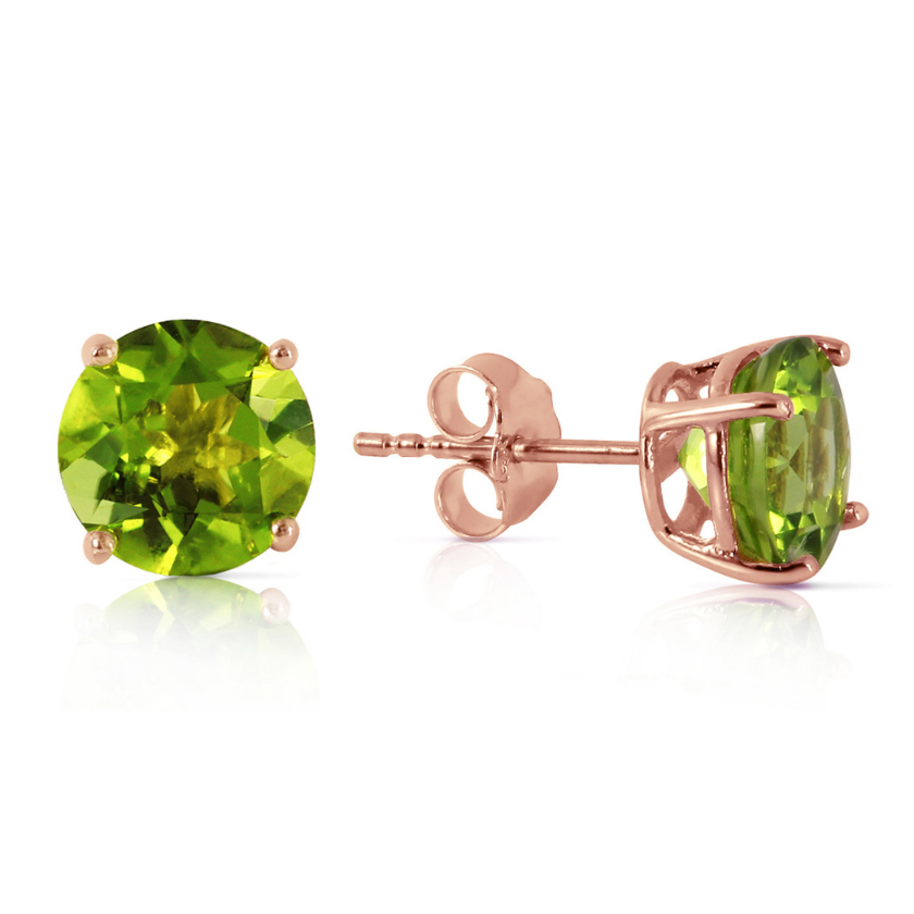 Stud Earrings Natural Peridot