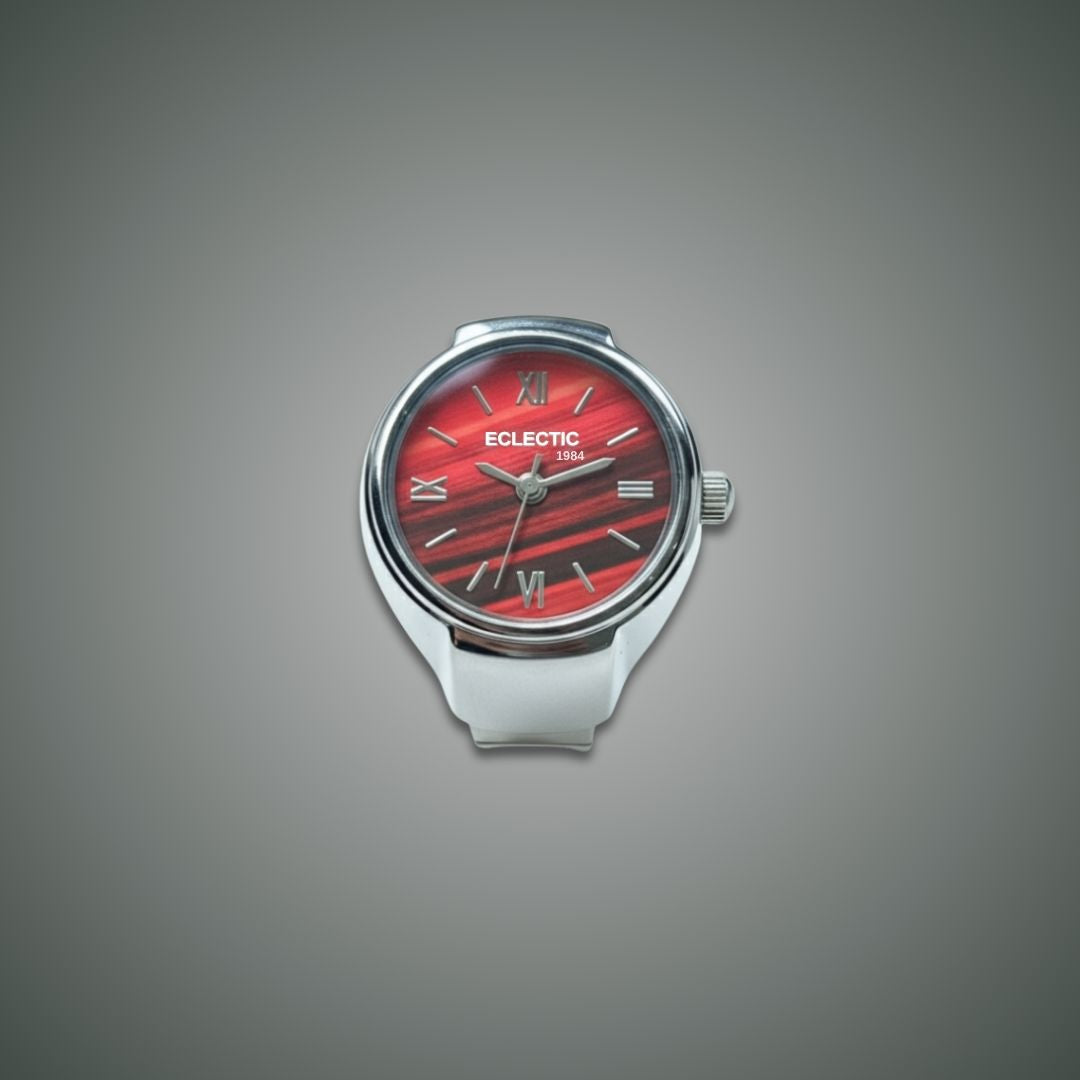 Chrona Silver Red Dial