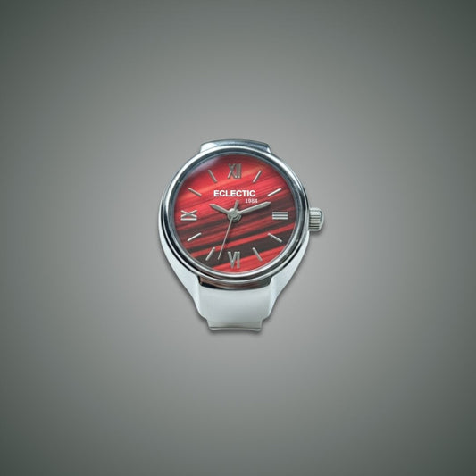 Chrona Silver Red Dial