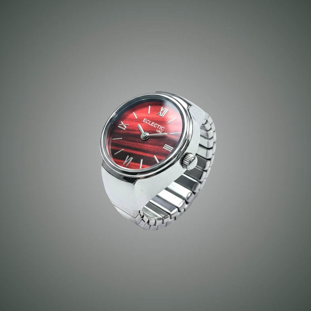 Chrona Silver Red Dial