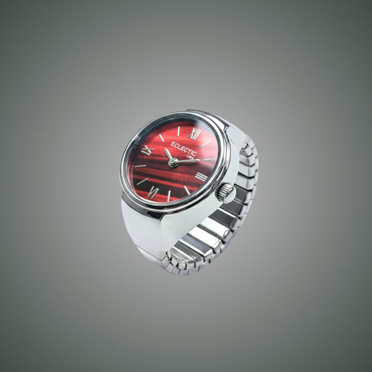 Chrona Silver Red Dial