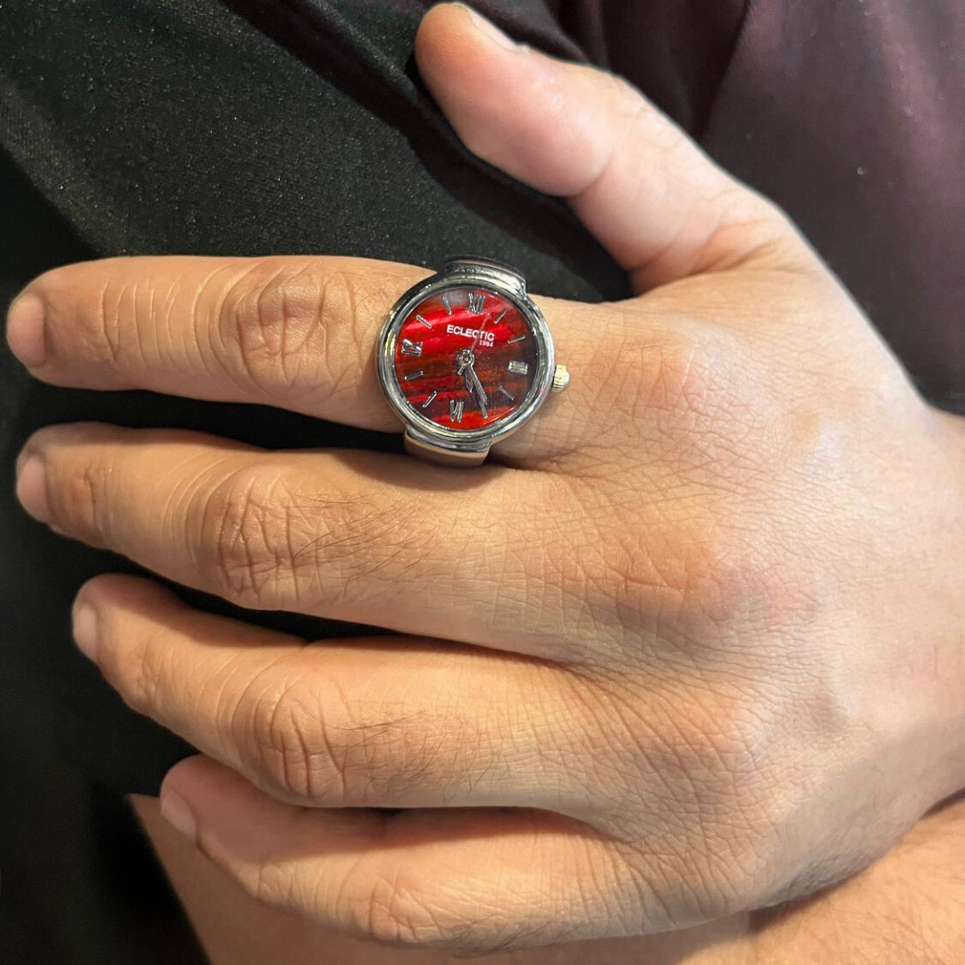 Chrona Silver Red Dial