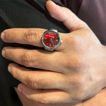 Chrona Silver Red Dial