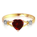 Gold Ring Natural Diamond Garnet