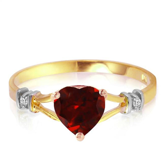 Gold Ring Natural Diamond Garnet