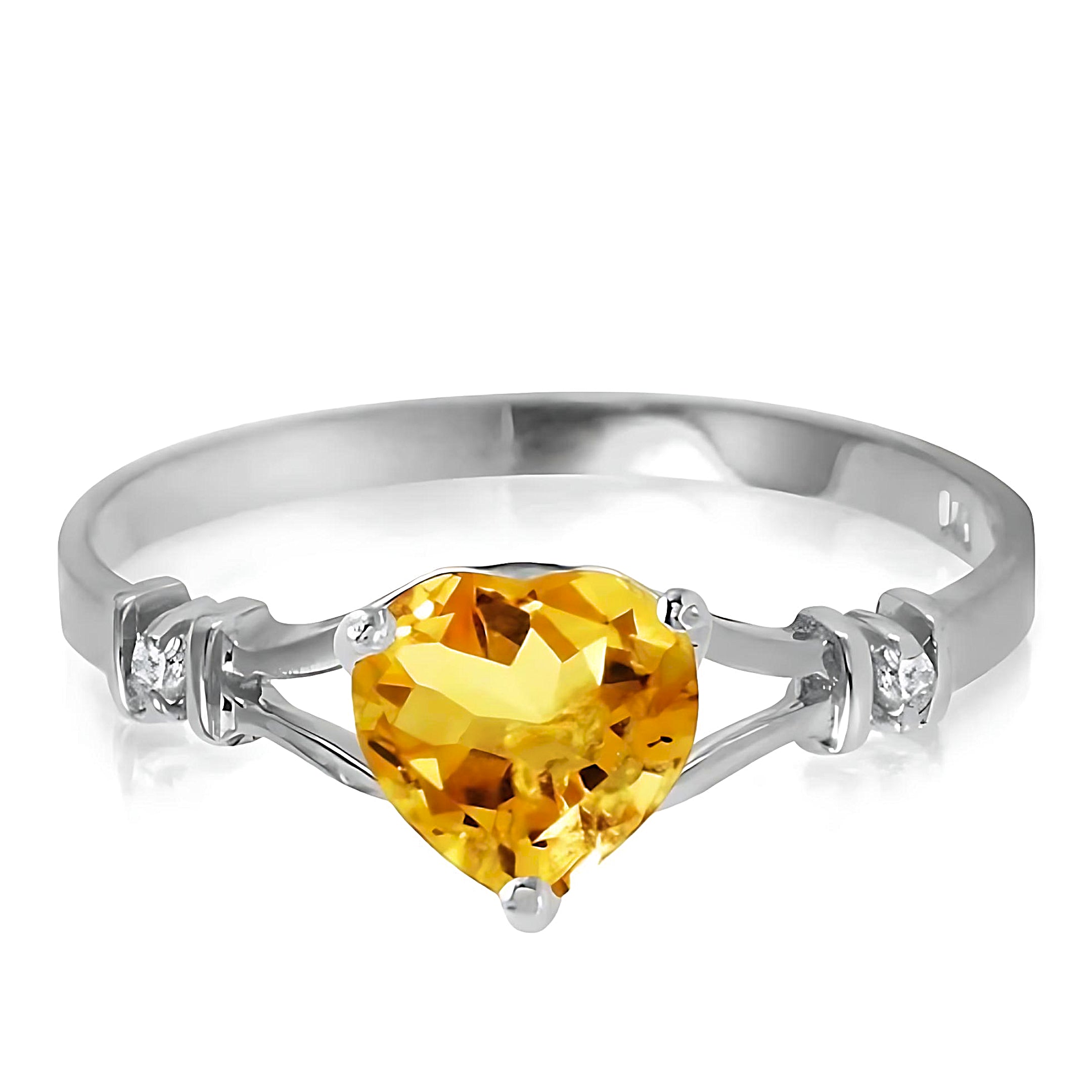 Gold Ring Diamond Citrine