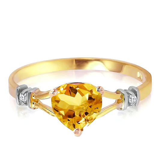 Gold Ring Diamond Citrine