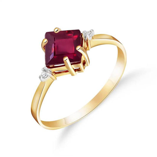 Gold Ring Diamond Garnet