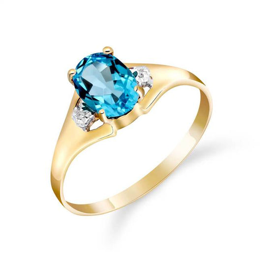 White Gold Ring Diamond Blue Topaz