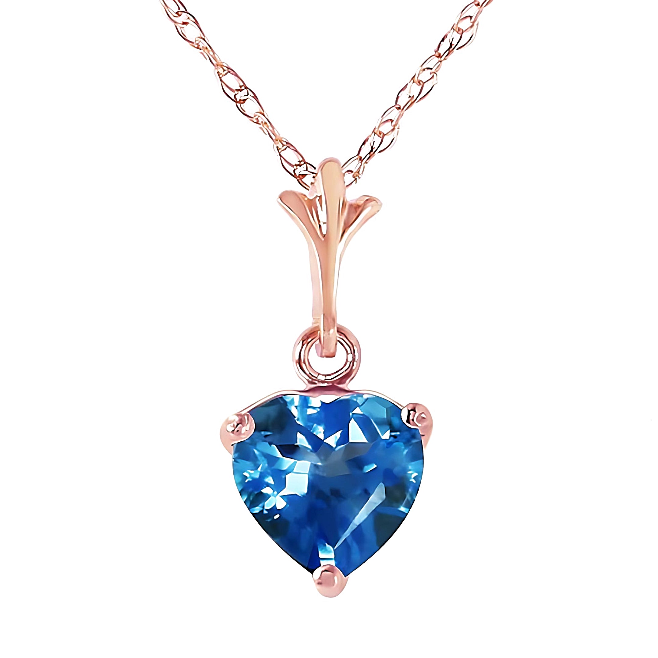 Gold Necklace Blue Topaz