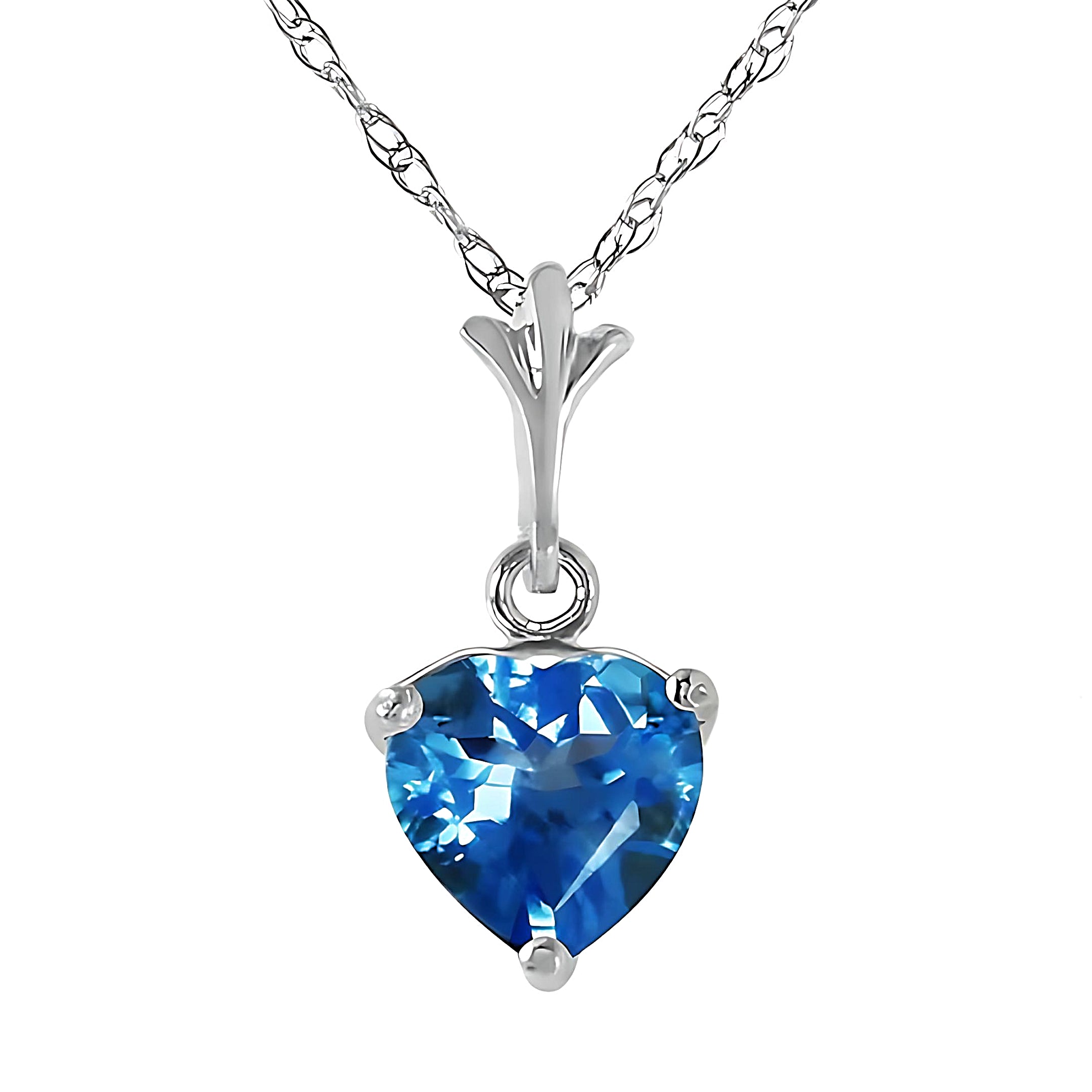 Gold Necklace Blue Topaz