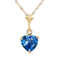 Gold Necklace Blue Topaz