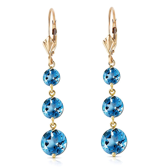 Gold Chandelier Earrings Blue Topaz