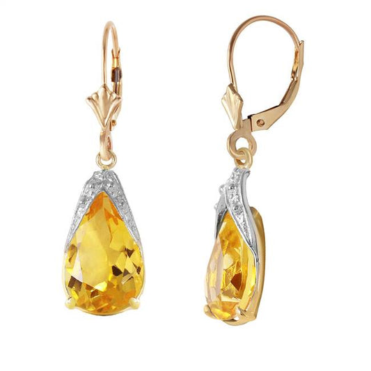 Leverback Citrine Earrings