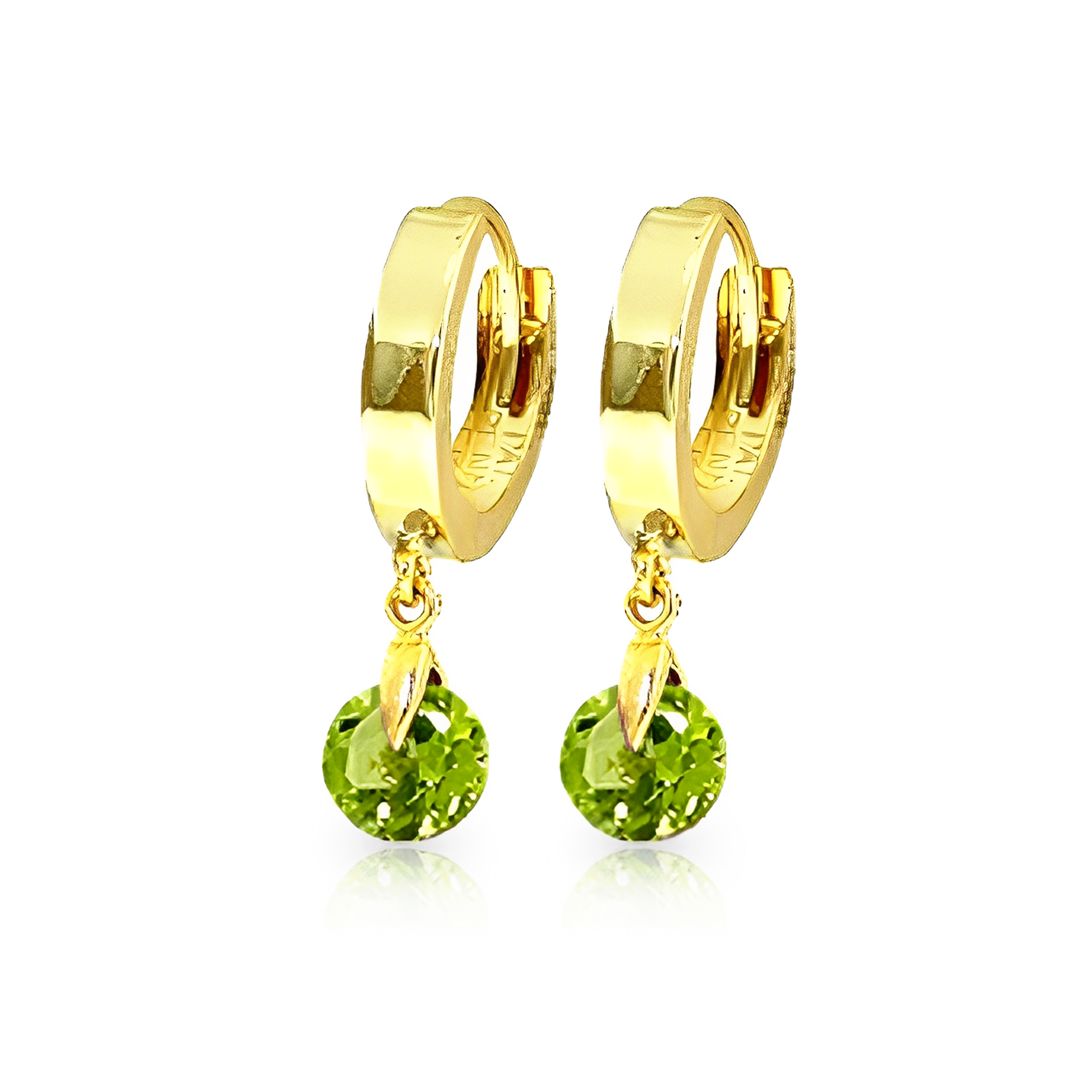 Hoop Earrings Natural Peridot