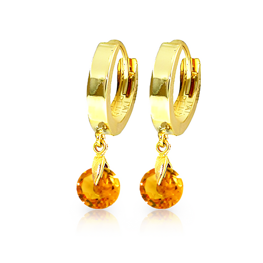 Hoop Earrings Natural Citrine