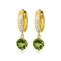Hoop Earrings Diamond Peridot