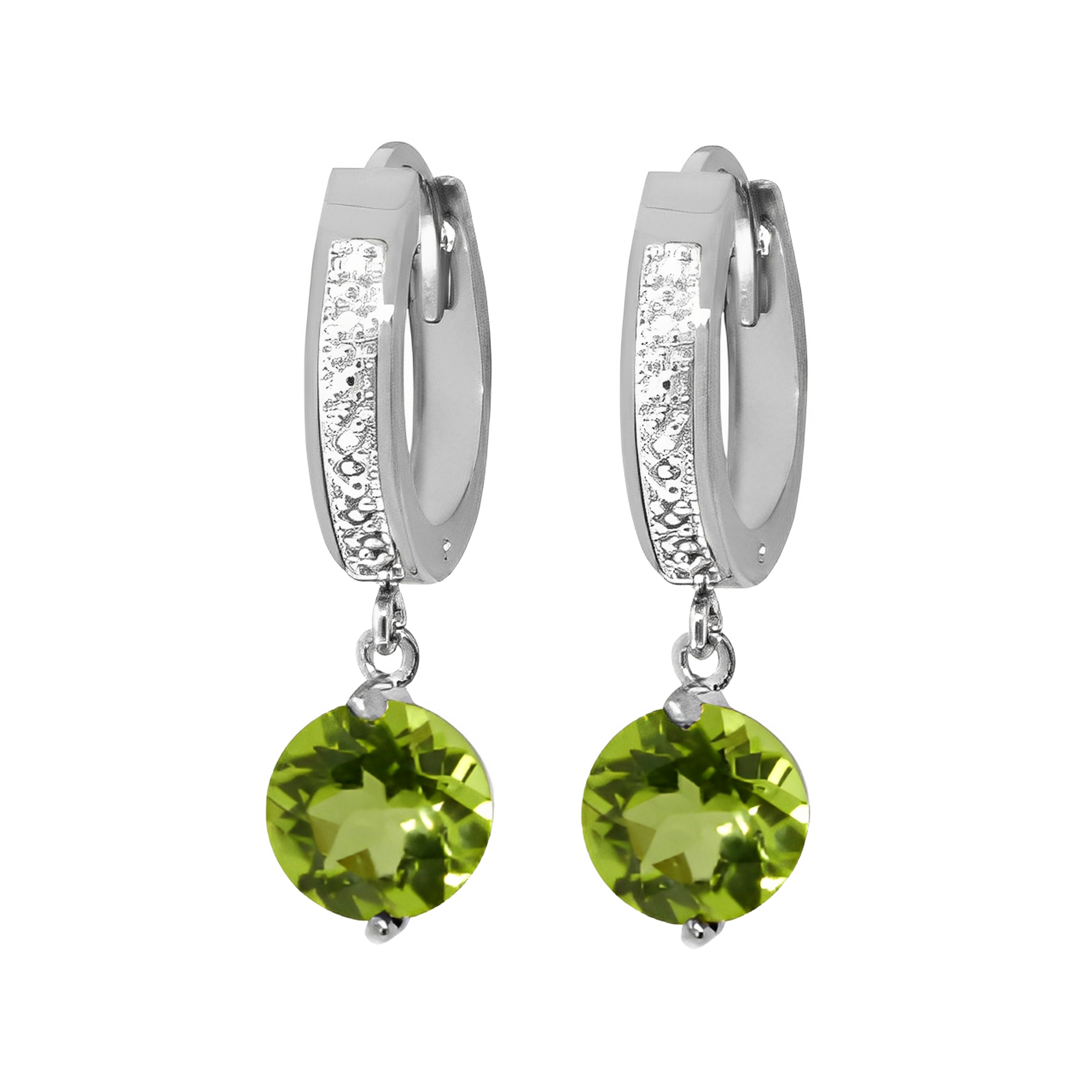 Hoop Earrings Diamond Peridot