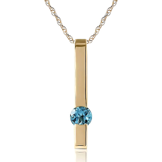 Gold Necklace Blue Topaz