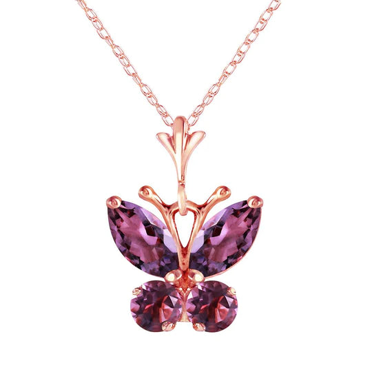 Gold Butterfly Necklace Purple Amethyst